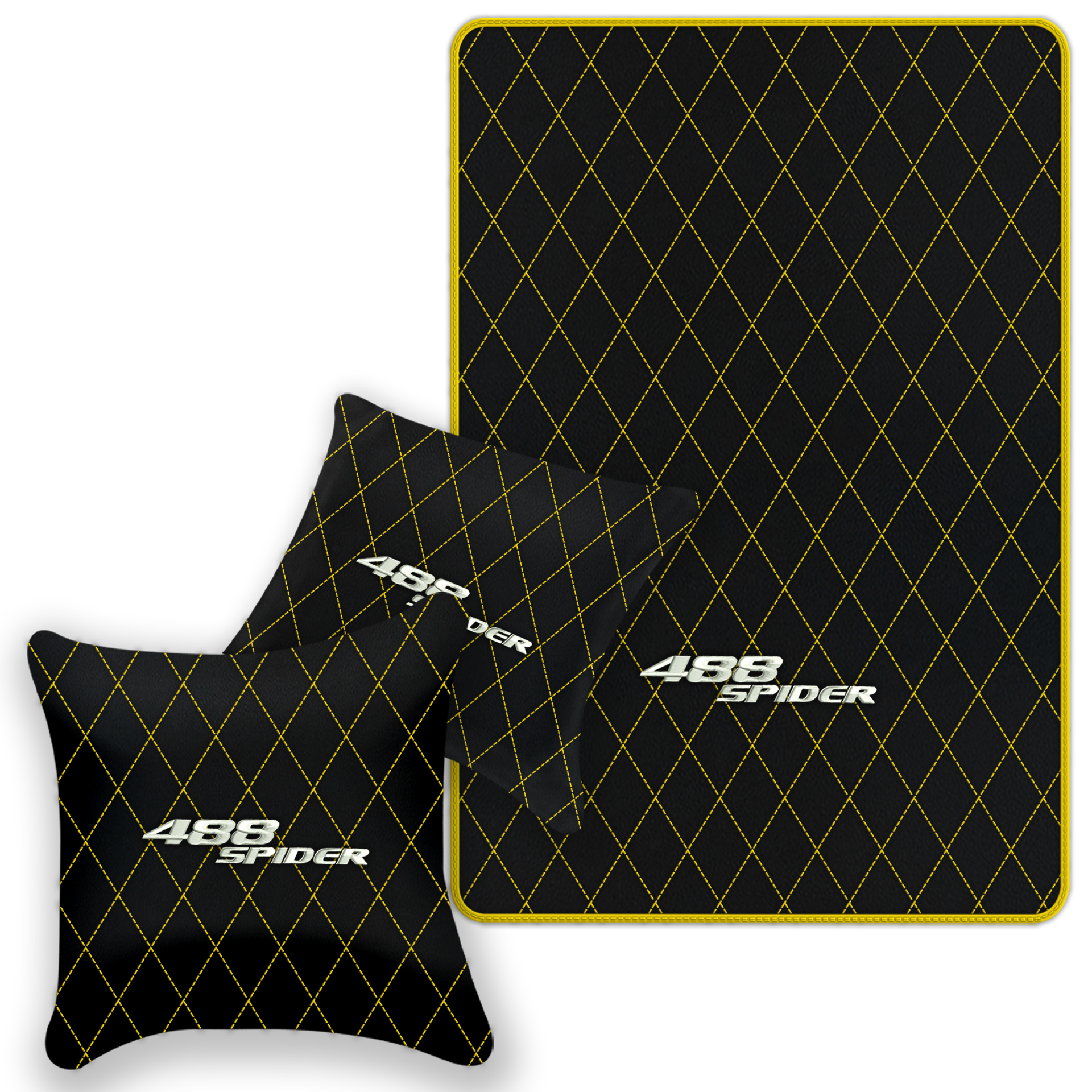 Premium Black Leather Floor Mats for Ferrari 488 Pista Spider