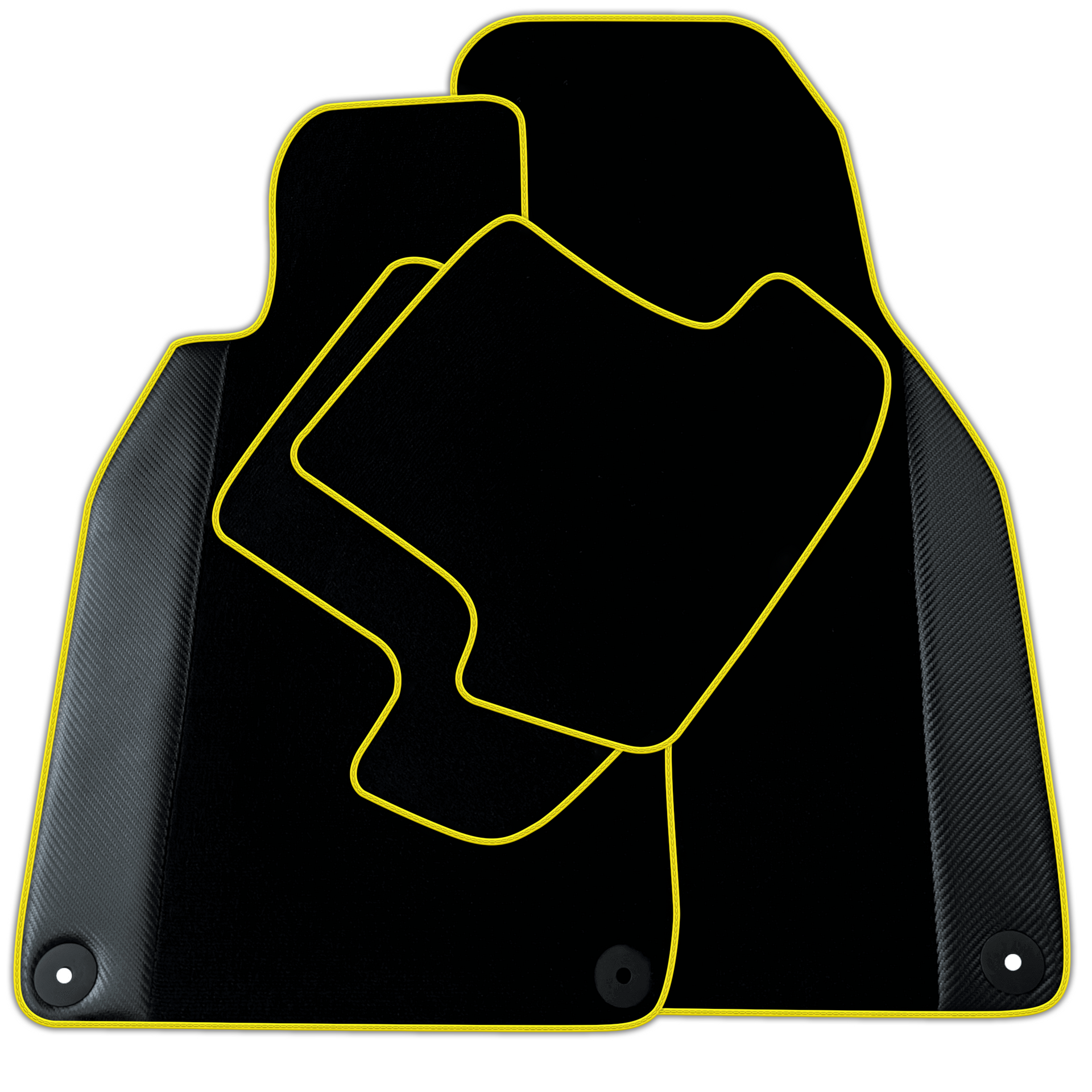 Black Floor Mats for Porsche Cayenne (2010-2018) with Carbon