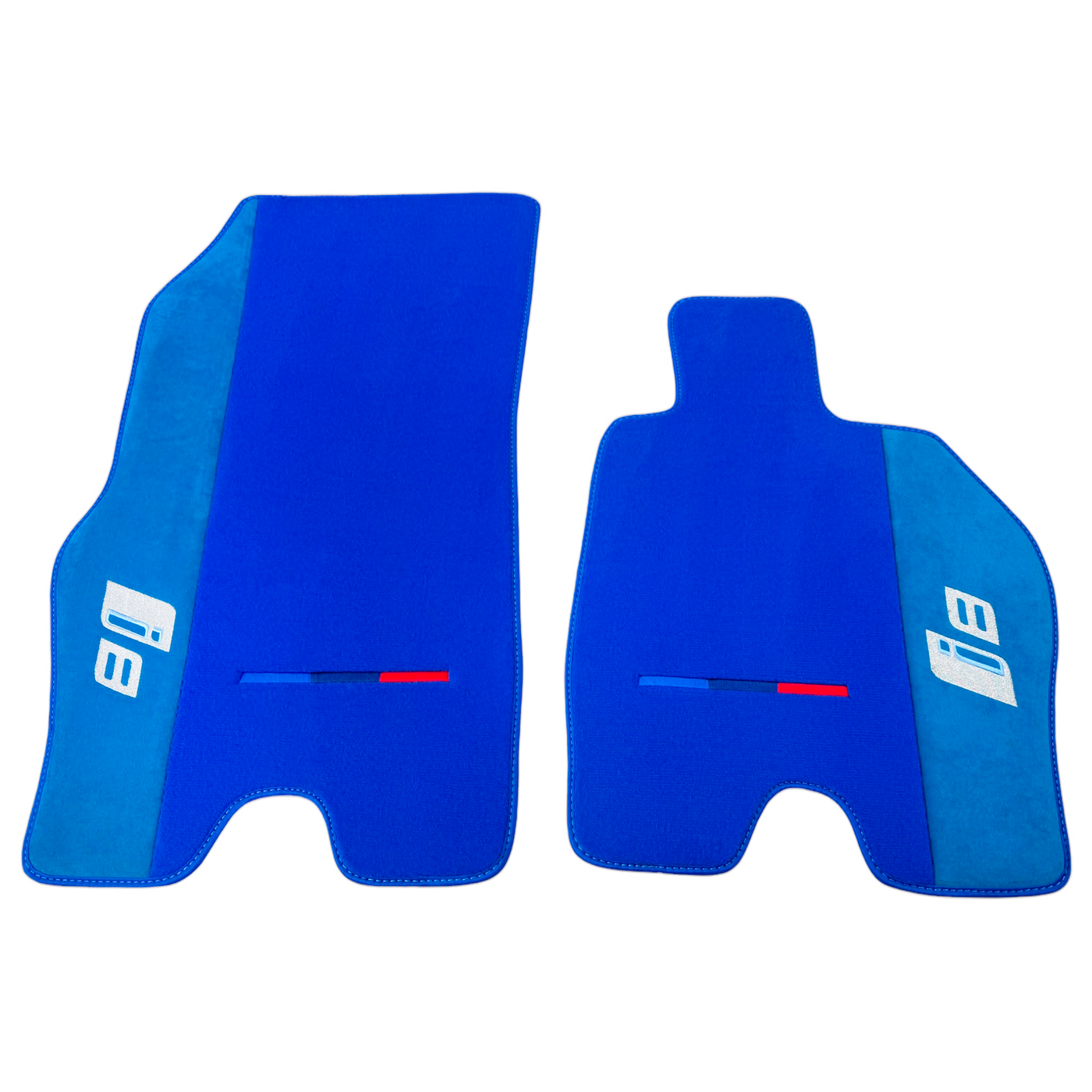 Blue Floor Mats for BMW i8 Series L12 L15 with M Package with Alcantara