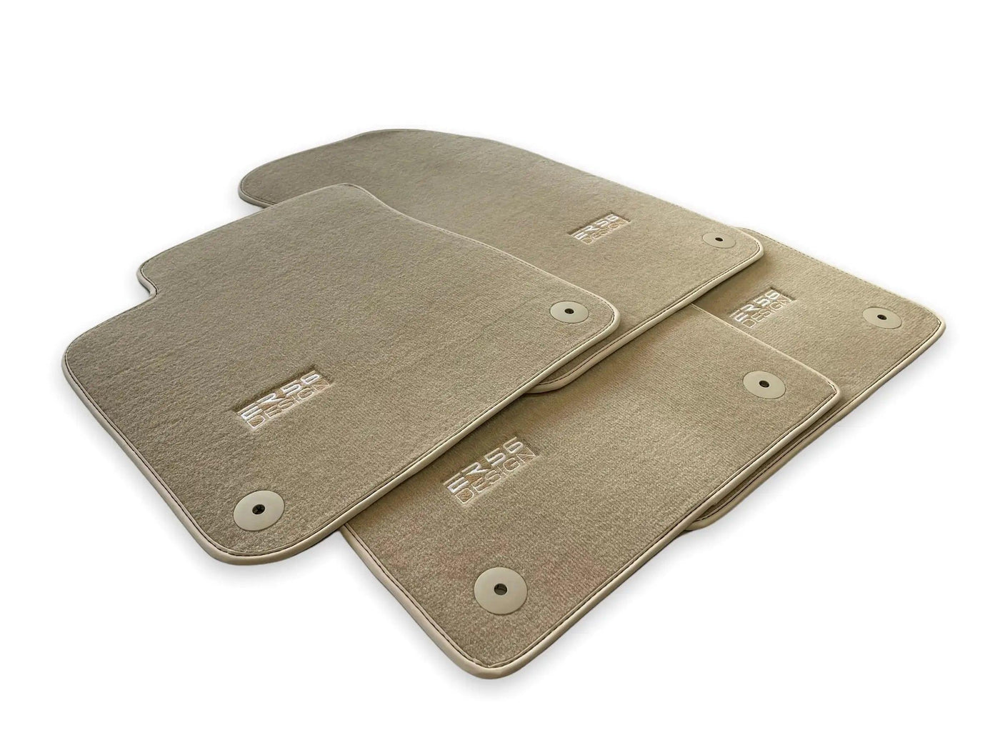 Beige Floor Mats for Audi A4 - B9 Sedan (2018-2019) | ER56 Design - AutoWin