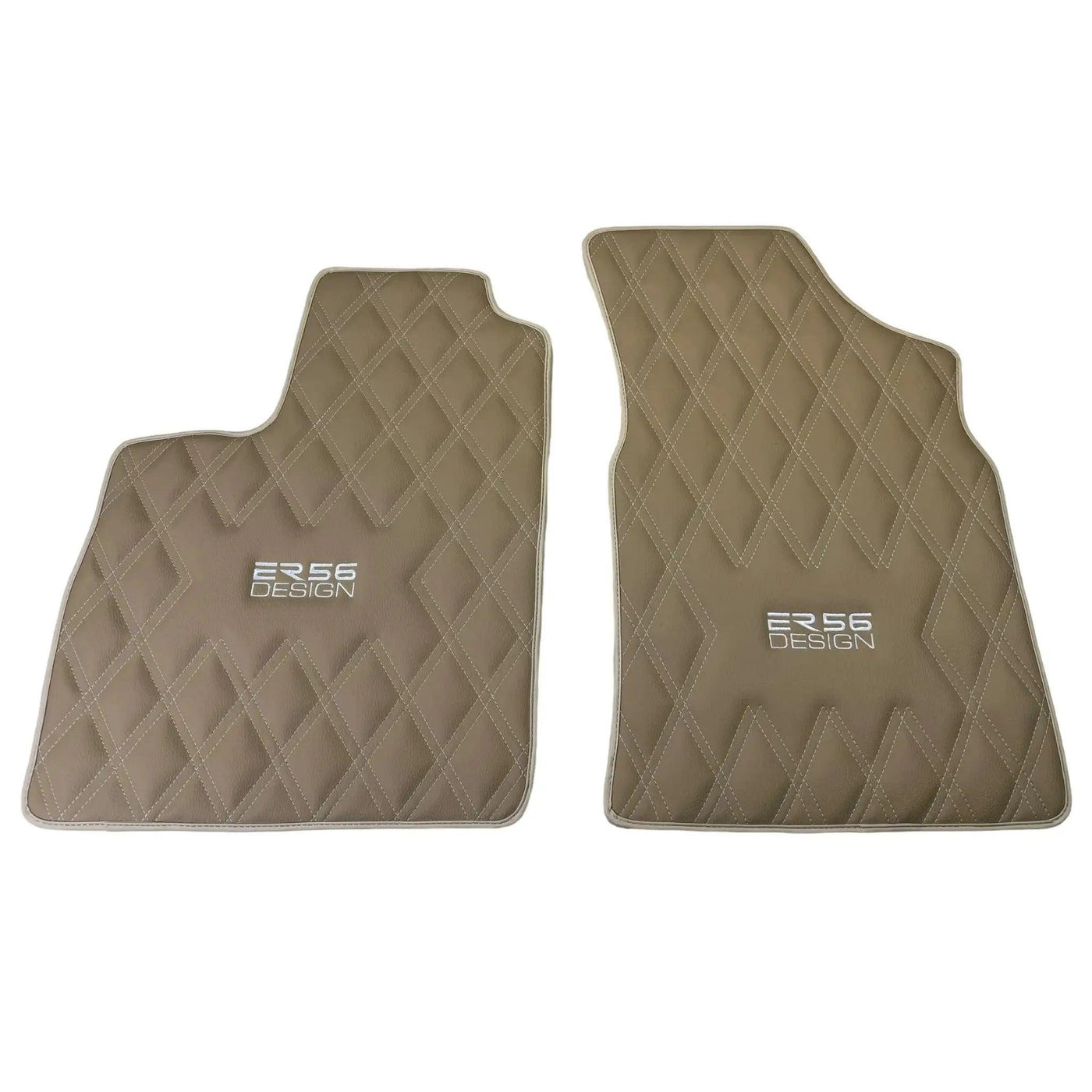 Beige Floor Mats for Bentley Continental GT (2018–2023) with Leather | ER56 Design - AutoWin
