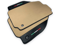 Beige Floor Mats For Ferrari 488 Spider 2015-2022 With Carbon Fiber Leather - AutoWin