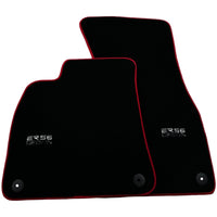 Black Floor Mats For Audi A6 - C8 Sedan (2018-2023) ER56 Design with Red Trim - AutoWin