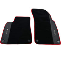 Black Floor Mats for Bentley Bentayga (2015-2023) with Leather | Red Trim - AutoWin