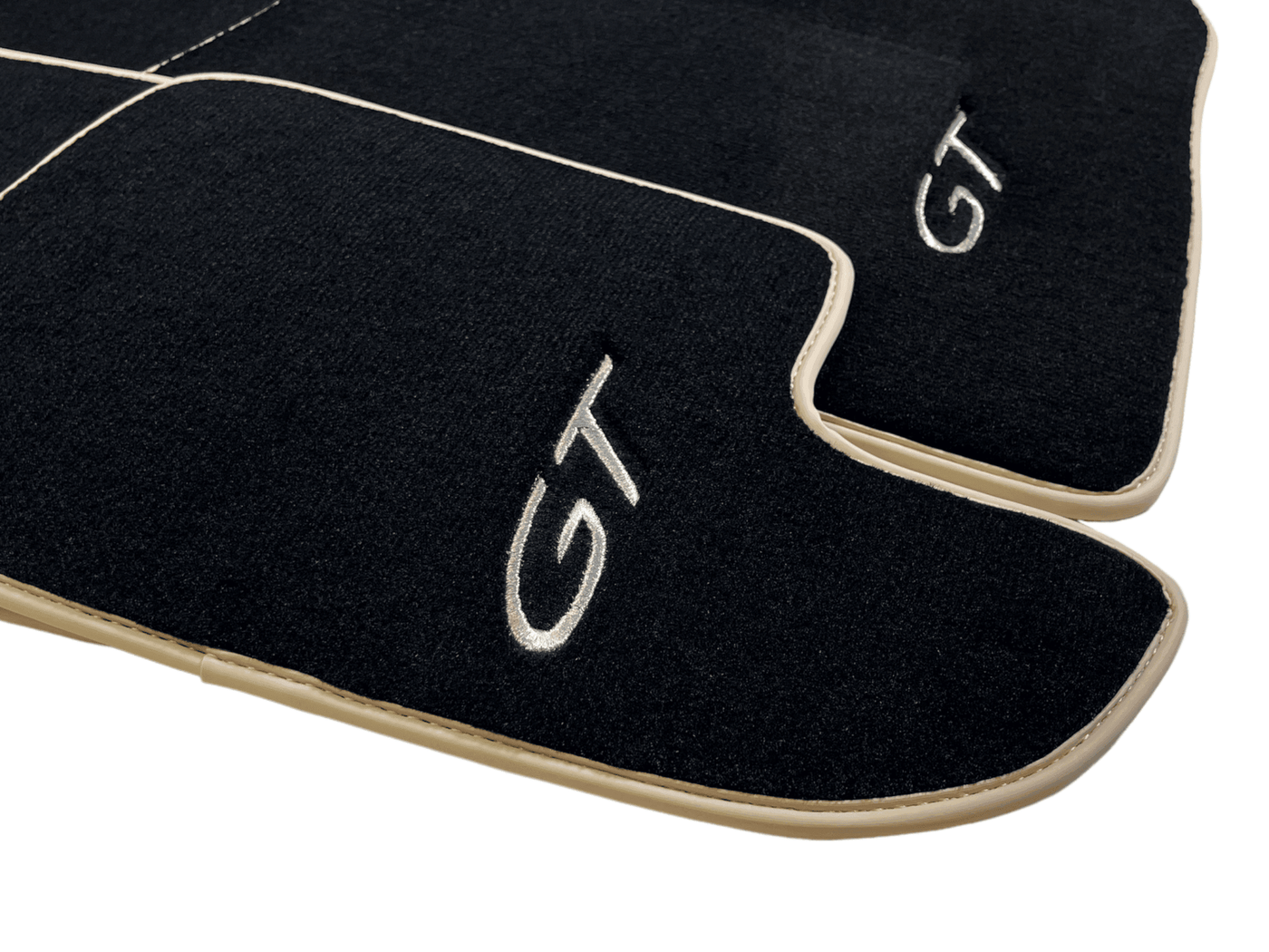 Black Floor Mats For Bentley Continental GT (2011–2018) With Beige Trim - AutoWin