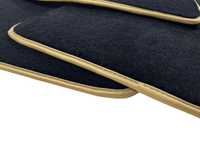 Black Floor Mats For Bentley Continental GTC (2006–2011) With Gold Color Trim - AutoWin