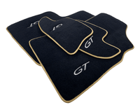 Black Floor Mats For Bentley Continental GTC (2006–2011) With Gold Color Trim - AutoWin