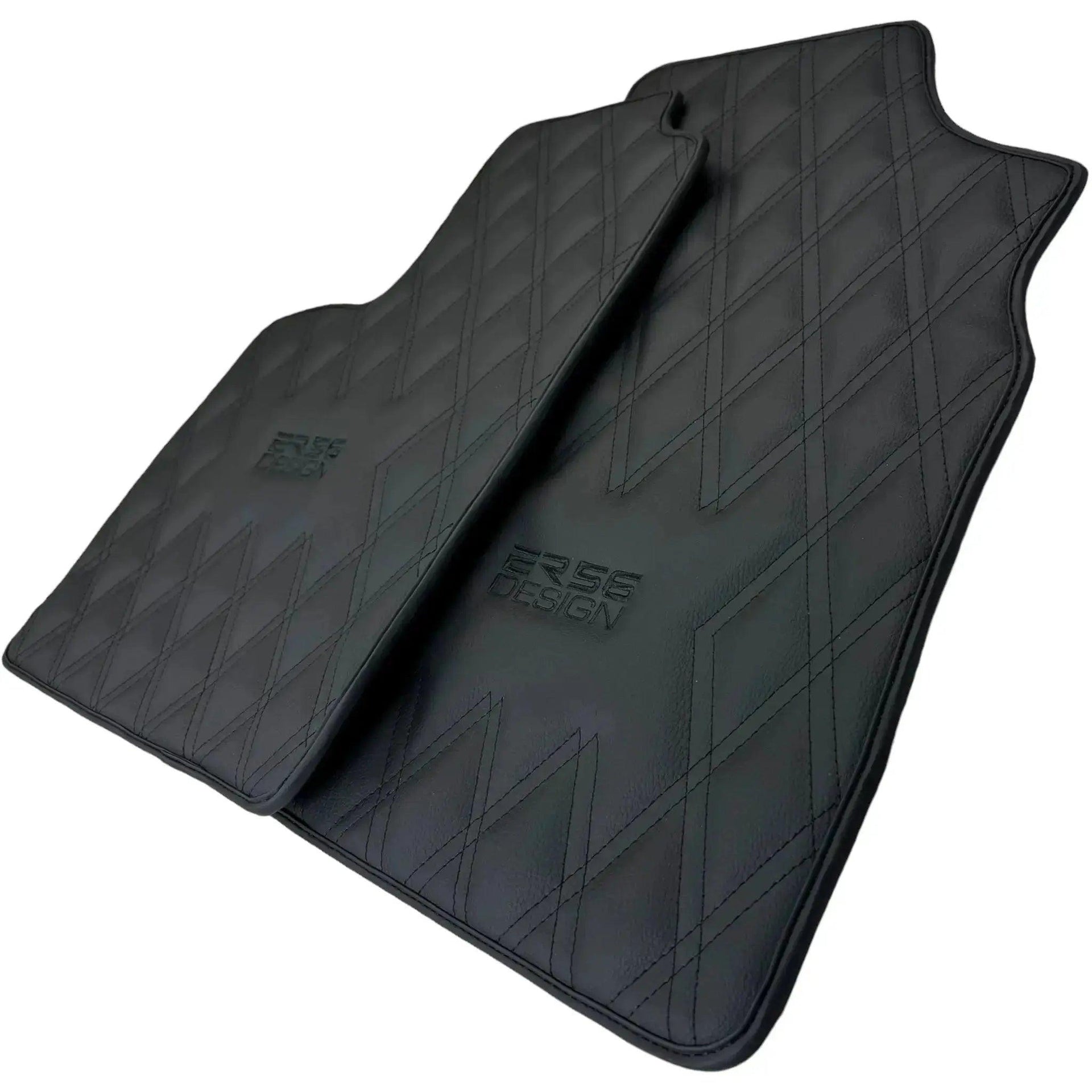 Black Floor Mats for Bentley Continental GTC (2011–2018) with Leather | ER56 Design - AutoWin