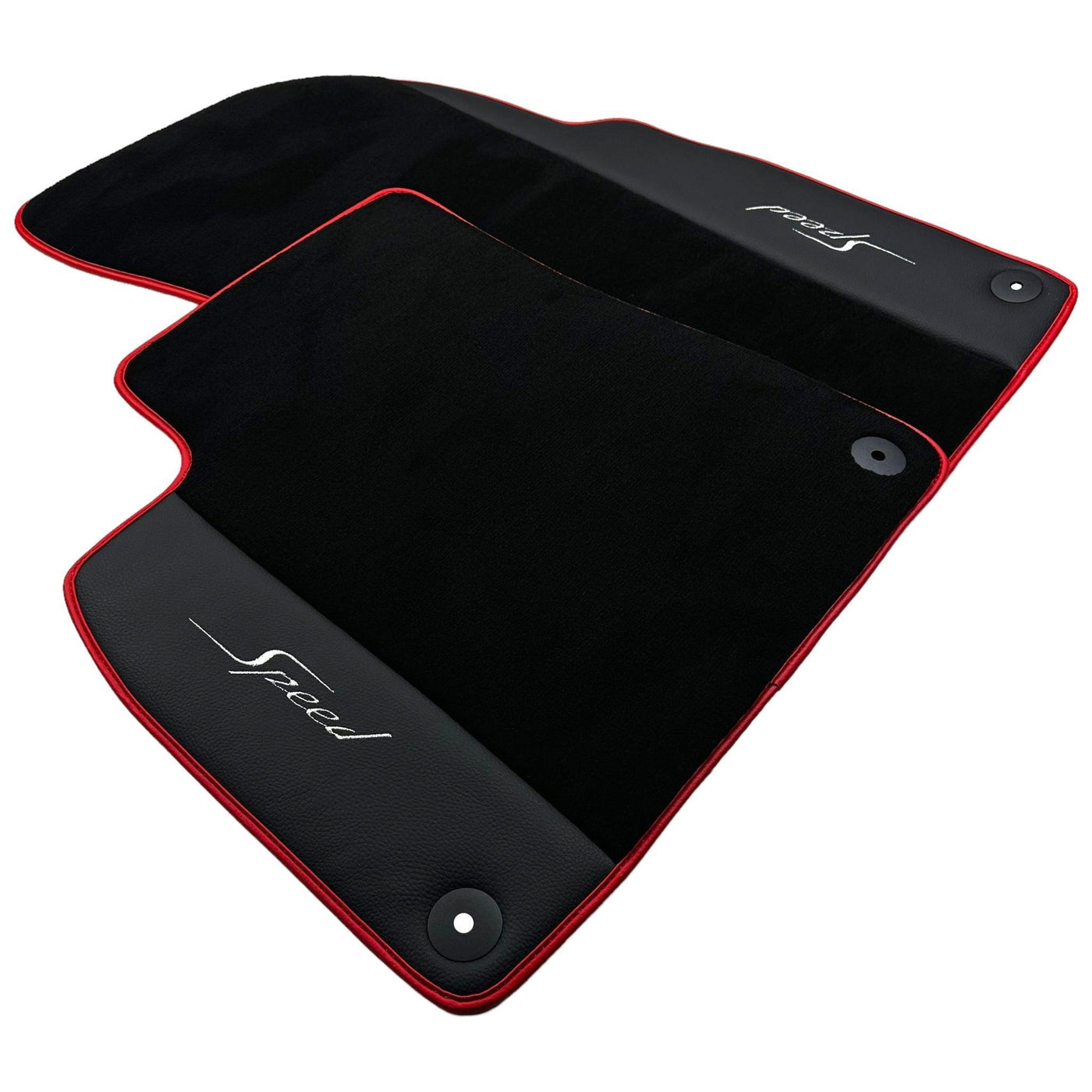 Black Floor Mats for Bentley Flying Spur (2005-2013) with Leather | Red Trim - AutoWin