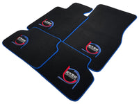 Black Floor Mats For BMW 4 Series G22 Coupe ER56 Design Limited Edition Blue Trim - AutoWin