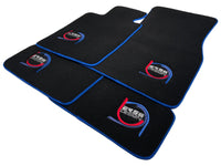 Black Floor Mats For BMW 4 Series G26 Gran Coupe ER56 Design Limited Edition Blue Trim - AutoWin
