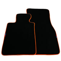 Black Floor Mats For BMW 5 Series G30 | Orange Trim - AutoWin