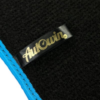 Black Floor Mats For BMW 5 Series G30 | Sky Blue Trim - AutoWin