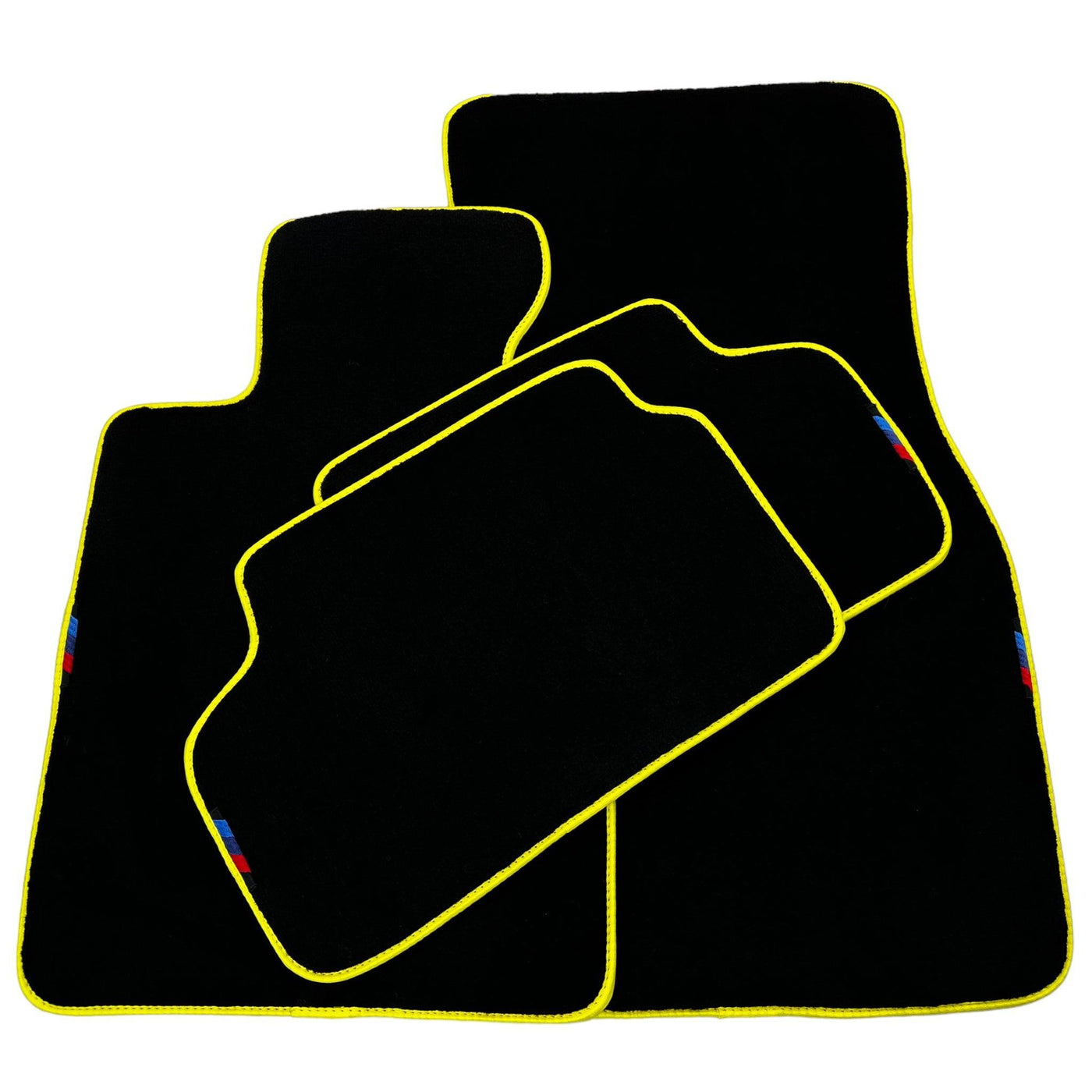 Black Floor Mats For BMW G30 Sedan (2016-2023) | Yellow Trim - AutoWin