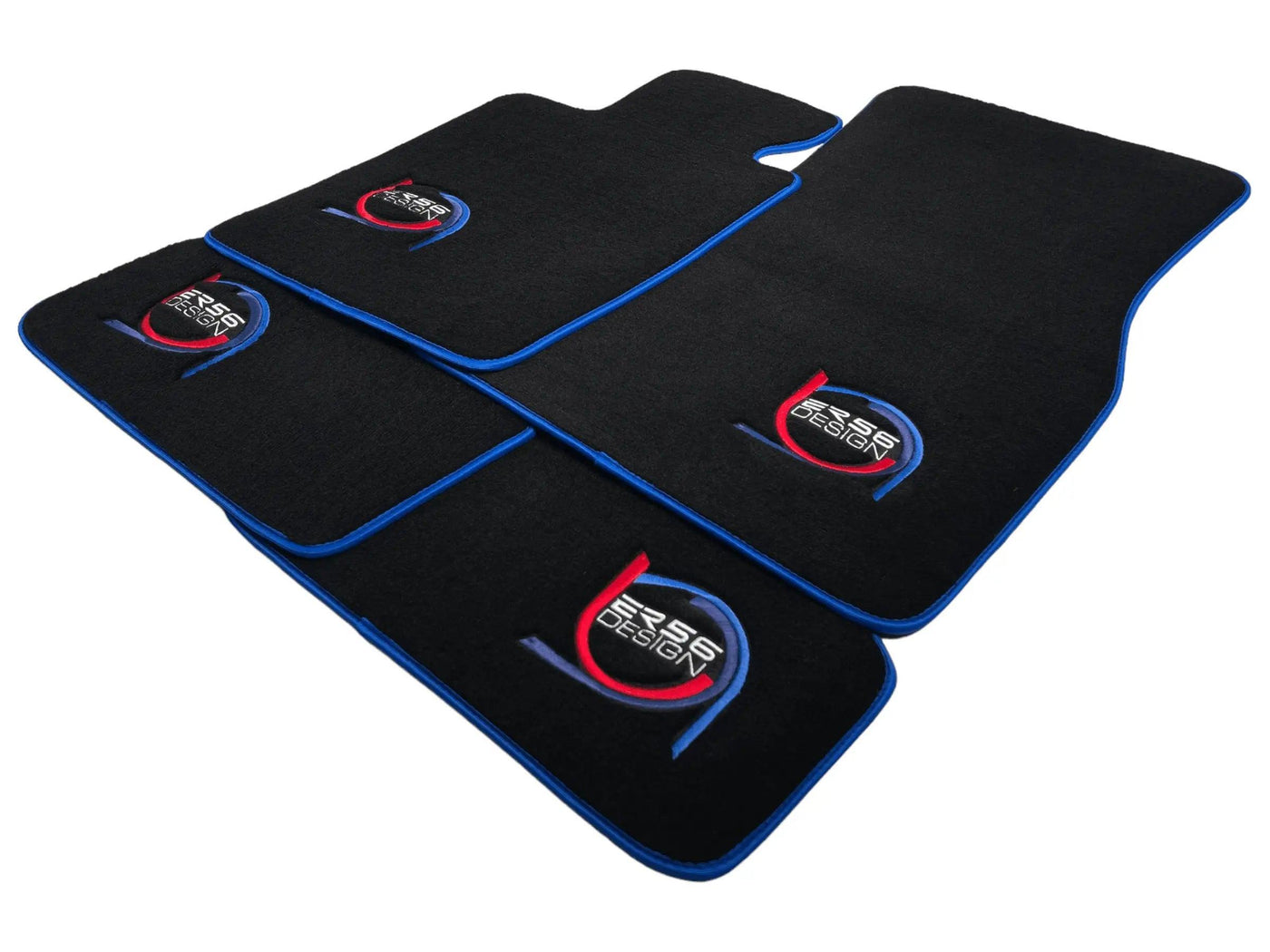 Black Floor Mats For BMW M3 E92 ER56 Design Limited Edition Blue Trim - AutoWin