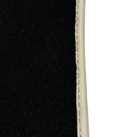 Black Floor Mats For Chevrolet Corvette C7 Convertible (2014-2019) with Beige Trim - AutoWin