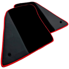 Black Floor Mats for Ferrari 296 GTS (2022-2024) with Leather and Red Trim - AutoWin