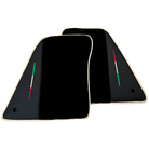 Black Floor Mats for Ferrari SF90 Stradale (2019-2024) with Leather | Beige Trim - AutoWin