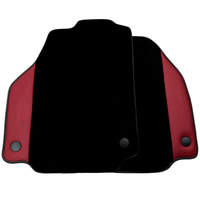 Black Floor Mats for Ferrari 488 Pista Spider (2019-2021) with Bordeaux Nappa Leather - AutoWin