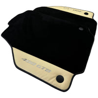 Black Floor Mats for Ferrari 488 GTB (2015-2022) with Crema Nappa Leather - AutoWin