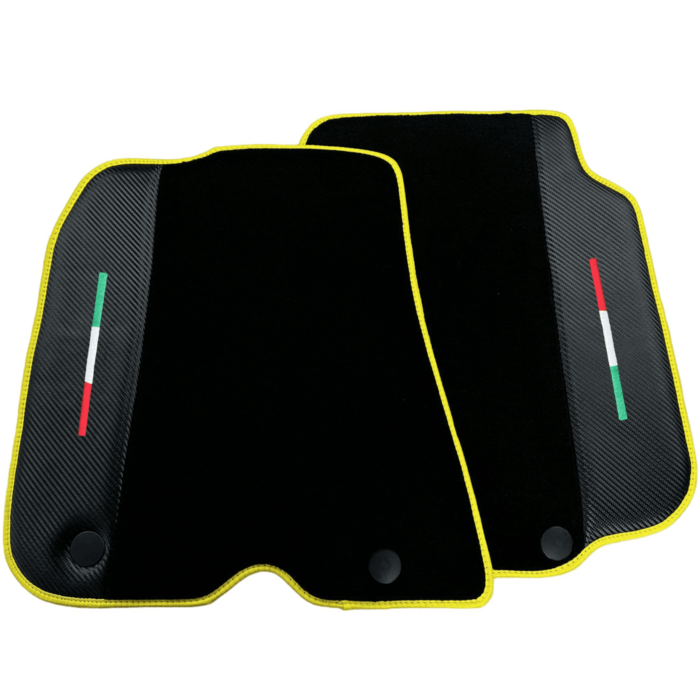 Black Floor Mats for Ferrari F12 Berlinetta (2012-2022) with Carbon Leather - AutoWin