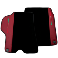 Black Floor Mats for Ferrari California (2008-2014) with Bordeaux Nappa Leather - AutoWin
