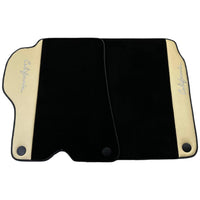 Black Floor Mats for Ferrari California (2008-2014) with Crema Nappa Leather - AutoWin