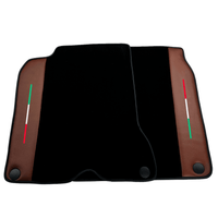 Black Floor Mats For Ferrari California T 2015–2018 with Brown Leather - AutoWin