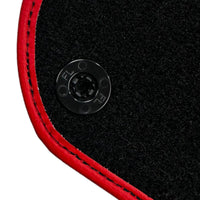 Black Floor Mats For Ferrari GTC4 Lusso (2016-2023) Italian Edition with Red Trim - AutoWin