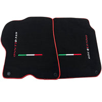Black Floor Mats For Ferrari GTC4 Lusso (2016-2023) Italian Edition with Red Trim - AutoWin