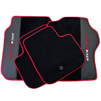 Black Floor Mats for Ferrari GTC4 Lusso with Leather and Red Trim | Right Hand Drive - AutoWin