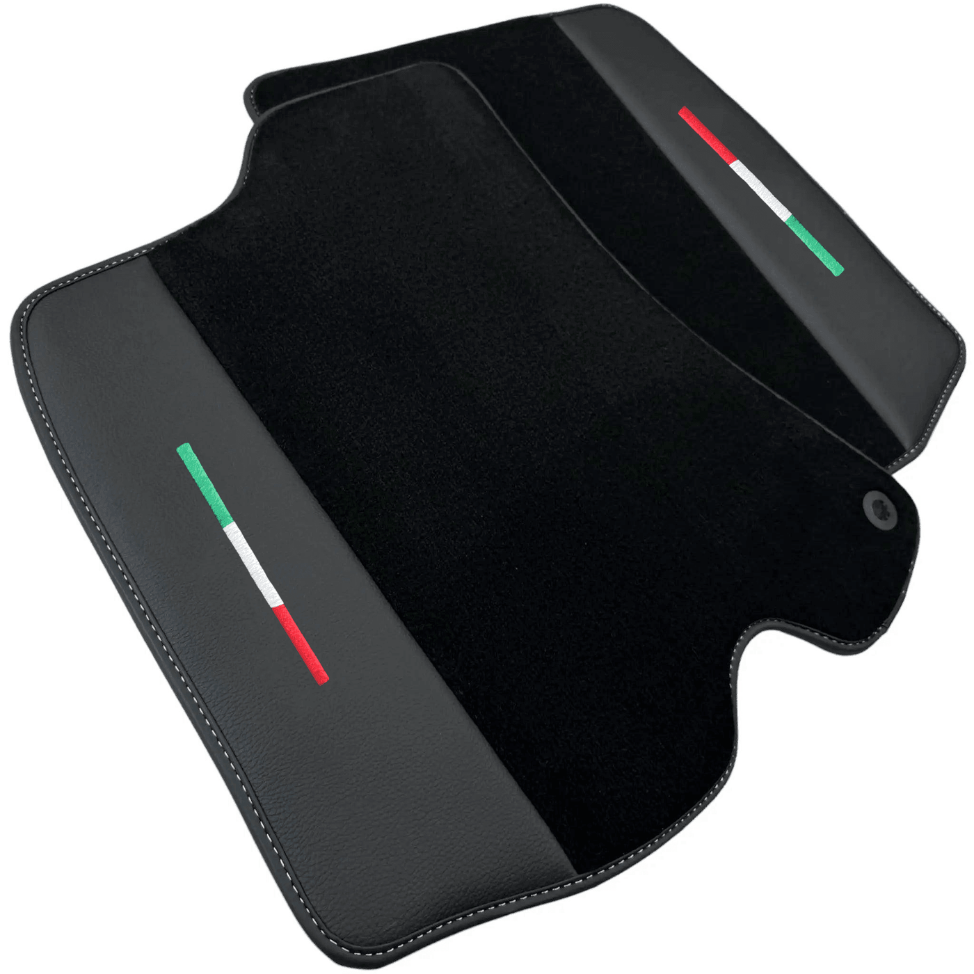 Black Floor Mats for Ferrari Roma (2021-2024) with Leather - AutoWin