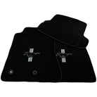 Black Floor Mats For Ford Mustang VI (2015-2023) With Pony - AutoWin
