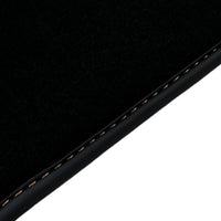 Black Floor Mats for Lamborghini Aventador with Orange (Arancia Mira) Nappa Leather - AutoWin