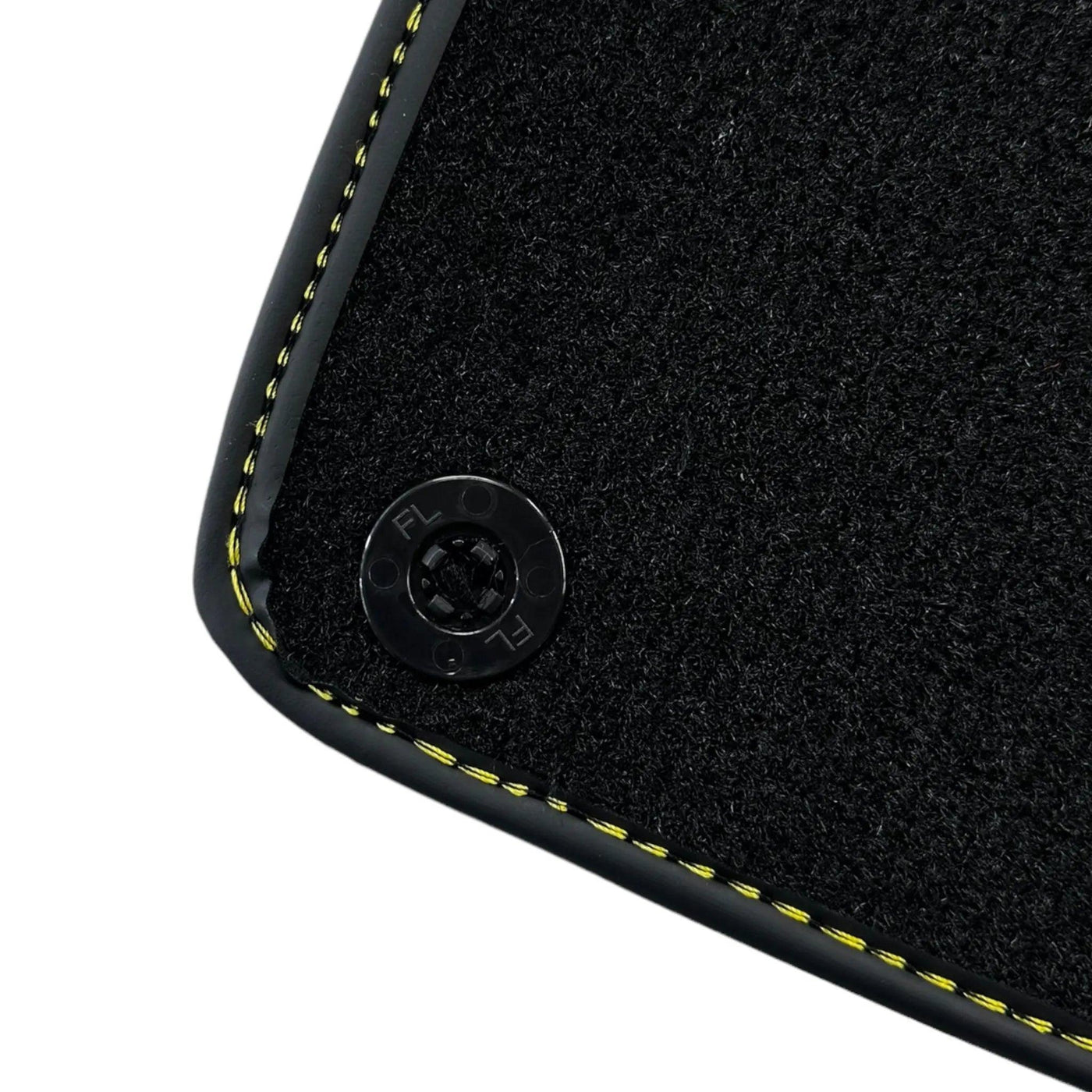Black Floor Mats for Lamborghini Gallardo With Yellow Alcantara Leather - AutoWin