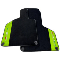 Black Floor Mats for Lamborghini Huracan 2014-2023 With Green Leather - AutoWin