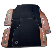 Black Floor Mats for Lamborghini Urus With Brown Leather - AutoWin