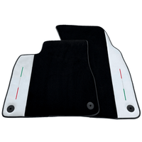 Black Floor Mats for Lamborghini Urus With White Leather - AutoWin