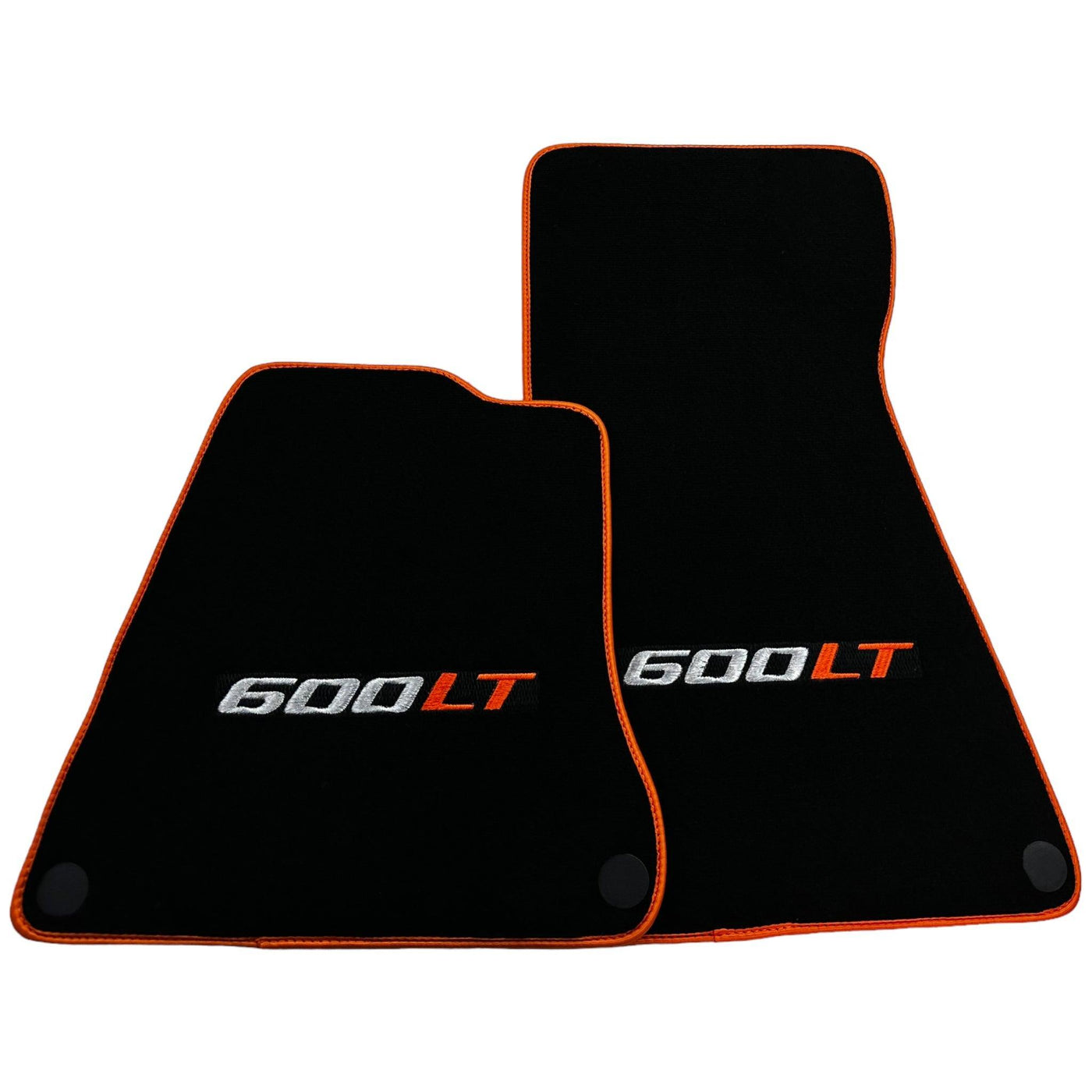 Black Floor Mats for McLaren 600 LT (2018-2020) With Orange Trim - AutoWin