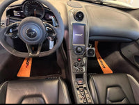 Black Floor Mats For McLaren 650S Black Tailored With Orange Alcantara Leather - AutoWin