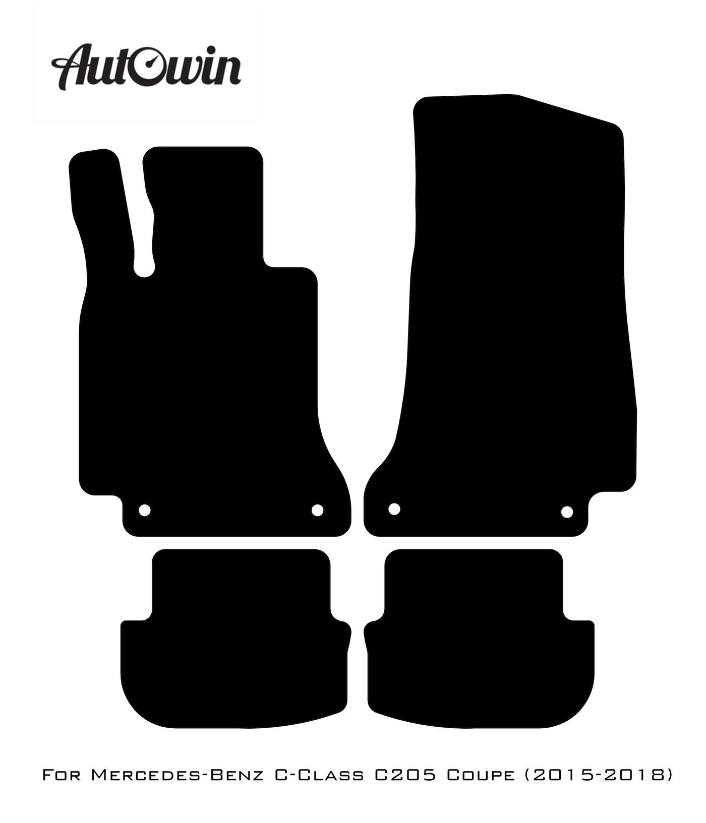 Black Floor Mats For Mercedes Benz C-Class C205 Coupe (2015-2018) | Limited Edition - AutoWin