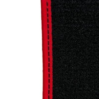 Black Floor Mats For Mercedes-Benz C Class W202 (1993-2000) ER56 Design | Red Trim - AutoWin