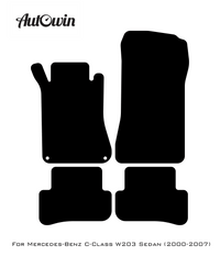 Black Floor Mats For Mercedes Benz C-Class W203 Sedan (2000-2007) | Limited Edition - AutoWin