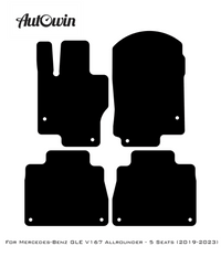 Black Floor Mats For Mercedes Benz GLE-Class V167 Allrounder - 5 Seats (2019-2023) | Limited Edition - AutoWin