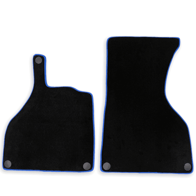 Black Floor Mats For Mercedes-Benz SLS-Class AMG (2009-2014) Blue Trim - AutoWin