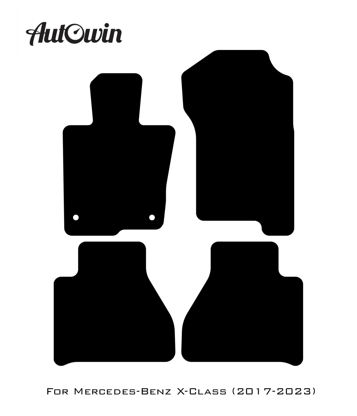 Black Floor Mats For Mercedes Benz X-Class W470 (2017-2023) | Limited Edition - AutoWin