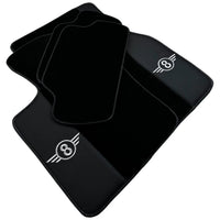 Black Floor Mats for Mini Cooper F56 (2013-2022) with Leather - AutoWin