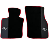 Black Floor Mats for Mini Cooper / One Electric (2020-2023) With Leather | Red Trim - AutoWin