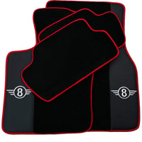 Black Floor Mats for Mini Countryman R60 (2010-2017) With Leather | Red Trim - AutoWin
