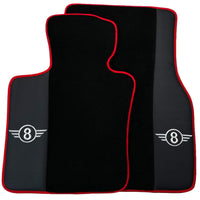 Black Floor Mats for Mini Countryman R60 (2010-2017) With Leather | Red Trim - AutoWin